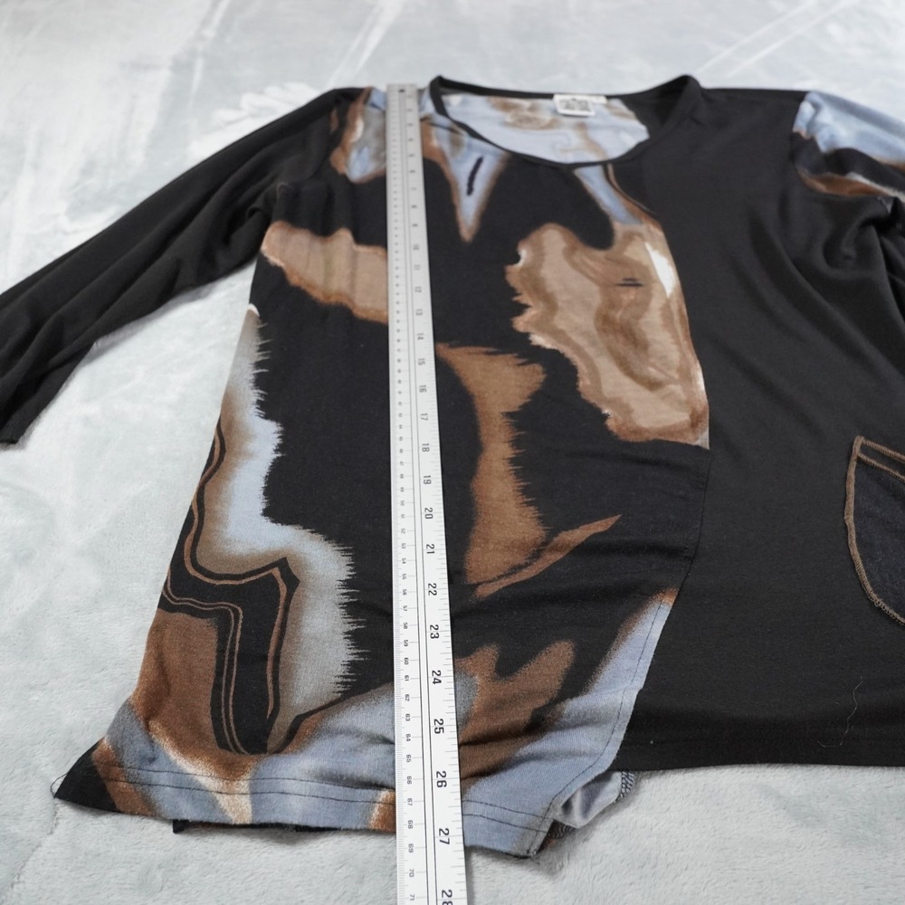 Parsley & Sage Abstract Art Tunic Top XL Rayon Lycra 3/4 Sleeve Pocket Boho - Picture 5 of 15
